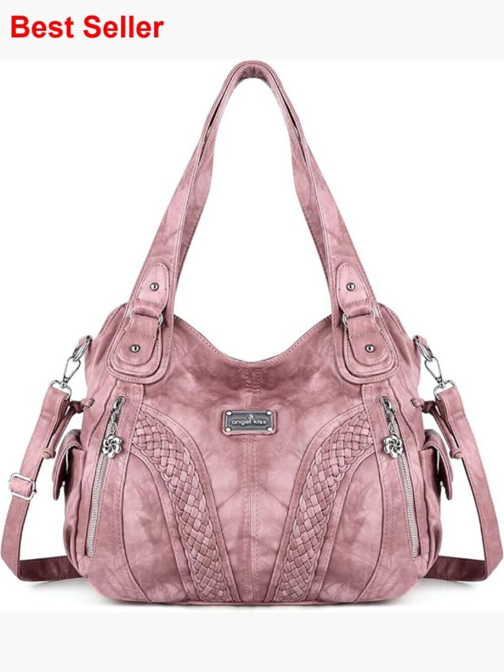 Washed Synthetic Leather Tote Bag Shoulder Top Handle Satchel Hobo Purse